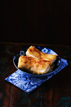 Croquettes with mushrooms on a rustic background