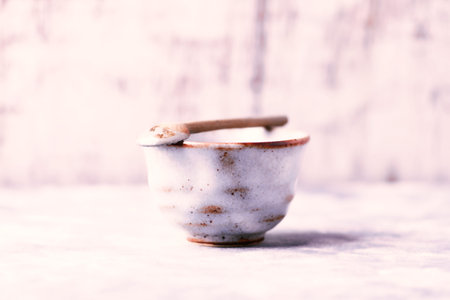 Ceramic bowl on a white background.の写真素材