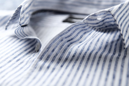 Close-up of a striped shirt, shallow depth of field.