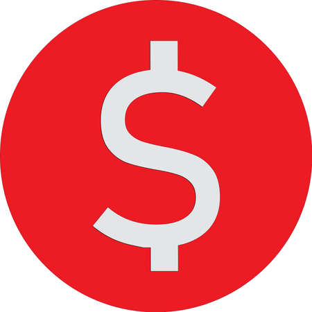 dollar sign simple icon vector on whiteのイラスト素材