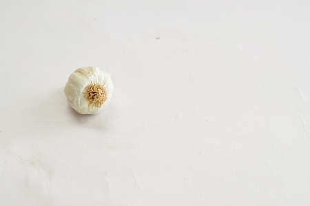garlic isolated on white background  with copy spaceの写真素材