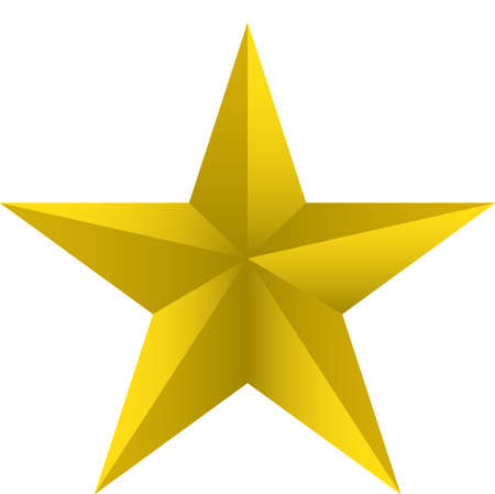 3d golden color star vectorのイラスト素材