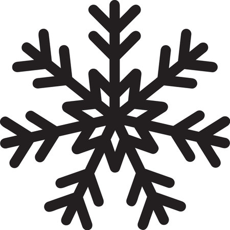Snowflake vector icon on white background.