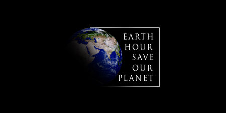abstract background of Earth hour day concept. 25 marchの写真素材