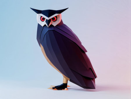 3d image of a black bird with red backgroundの素材