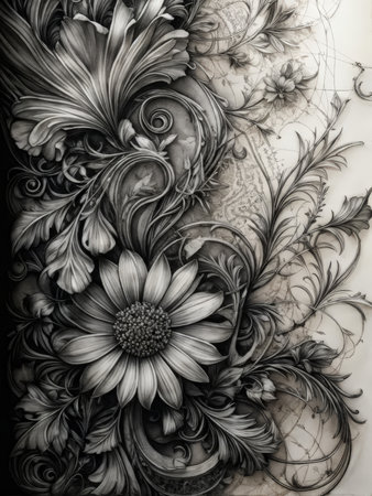 3d image of abstract flower on backgroundの素材