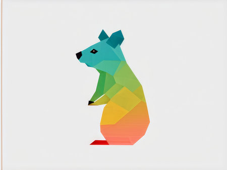 abstract background with bear. geometric vector illustrationの素材
