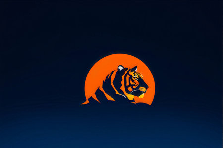 tiger head logo design. vector image.の素材