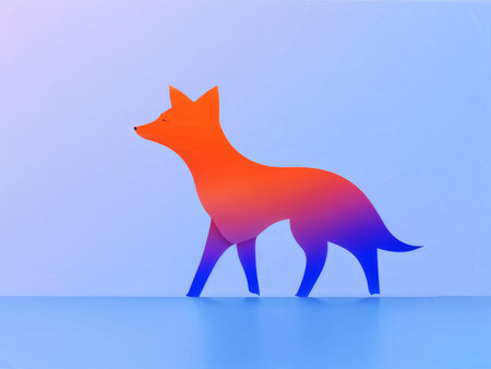 dog in triangle shape on color backgroundの素材