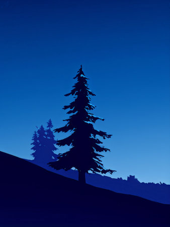 silhouette of tree in the nightの素材