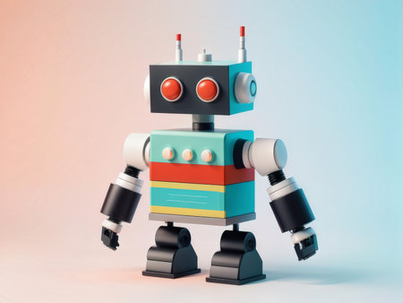 robot toy, 3d illustrationの素材