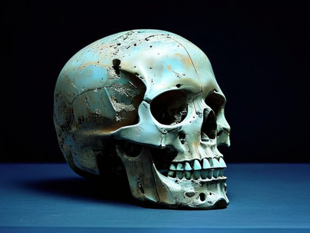 skull on black backgroundの素材