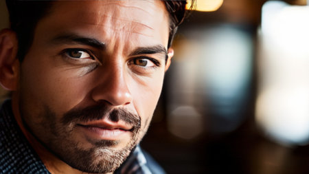 portrait of handsome man in white shirt looking awayの素材