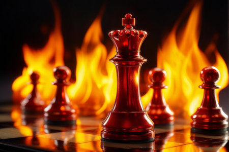 chess pieces on the chessboardの素材