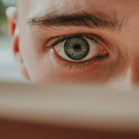 man looking at cameraman cameraの素材