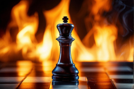 chess pieces in the darkの素材