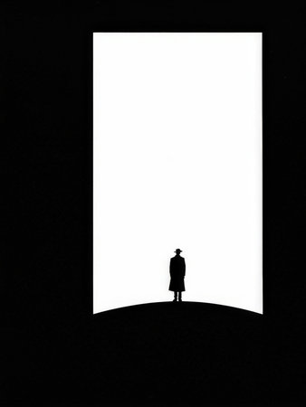 silhouette of a man in the suitの素材