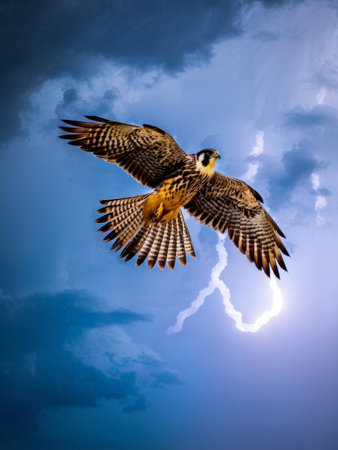 bird flying in the skyの素材