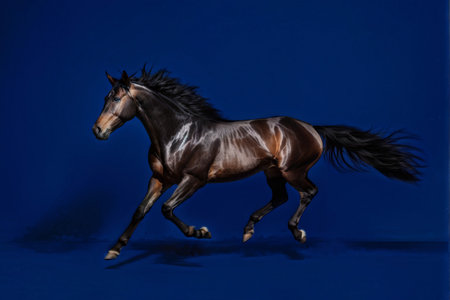 horse portrait on black backgroundの素材