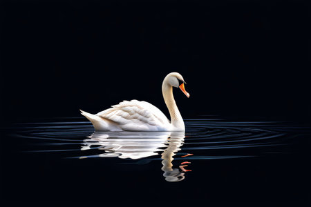 white swan on the waterの素材