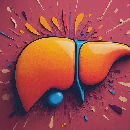 illustration of a liver with ribbonの素材