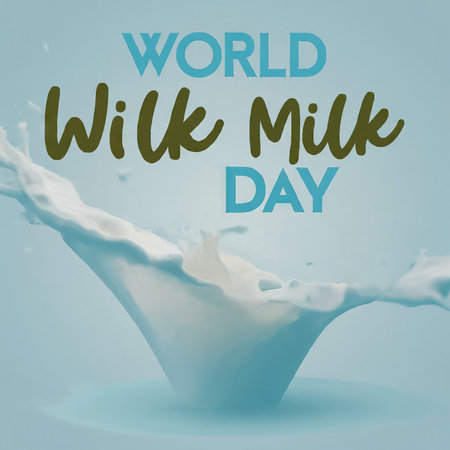 world milk day banner design template. dairy illustrationの素材