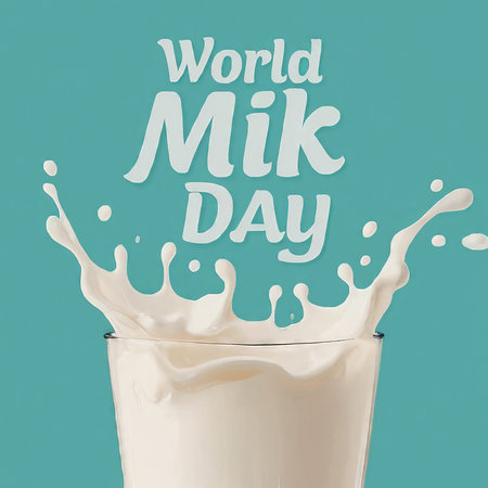 illustration of elements world milk day backgroundの素材