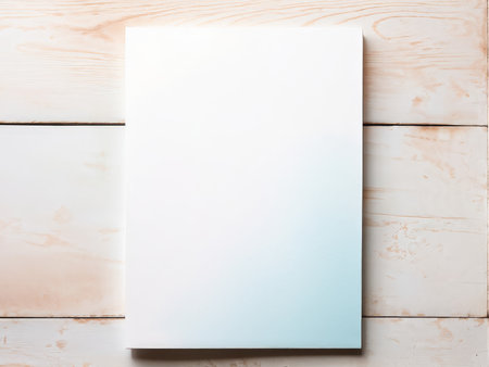 empty modern white book on table with copy space.の素材