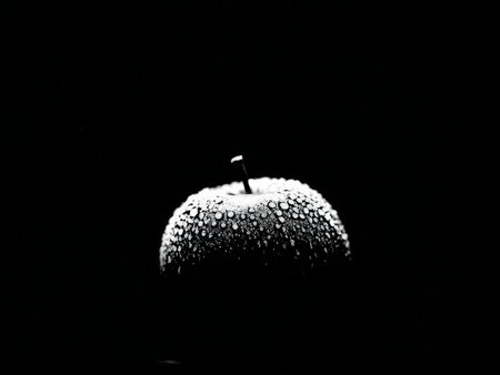 black and white photo of a young woman with drop waterの素材