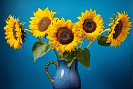 bouquet of blue sunflowersの素材