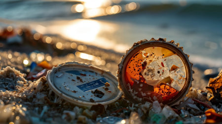 plastic waste in the sea. pollution conceptの素材