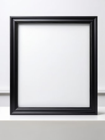blank white frame on wall background with copy spaceの素材