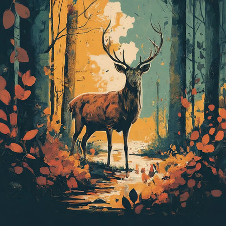 deer in the forestの素材