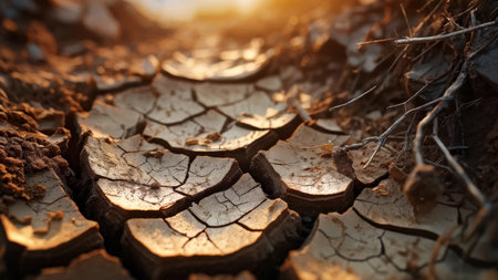 cracked soil in the groundの素材