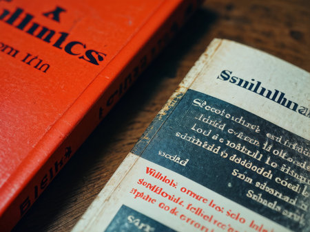 a vertical shot of german text : the words means " written in dictionary language.の素材