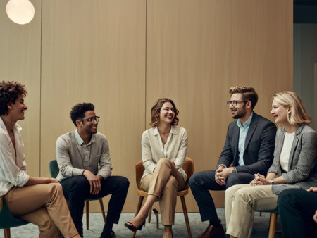 group of people having a meeting in officeの素材