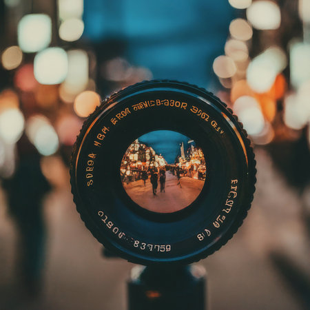 lens flare in the background of cameraの素材