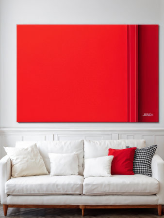 modern interior design with empty frame. 3d illustrationの素材