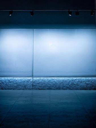 empty room with blue walls wallの素材