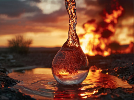 oil explosion with burning fire.の素材