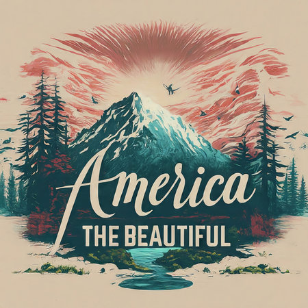 vector illustration of a beautiful poster american flag.の素材