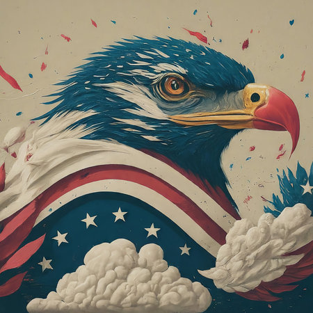 illustration of american independence dayの素材