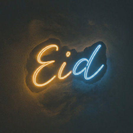 eid mubarak calligraphy. festival greeting card.の素材