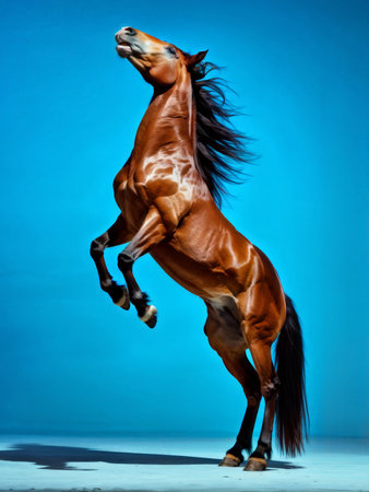 red horse in motionの素材