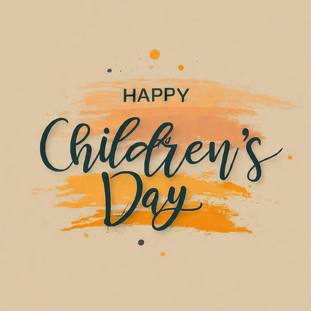 happy children's day. hand drawn lettering.の素材