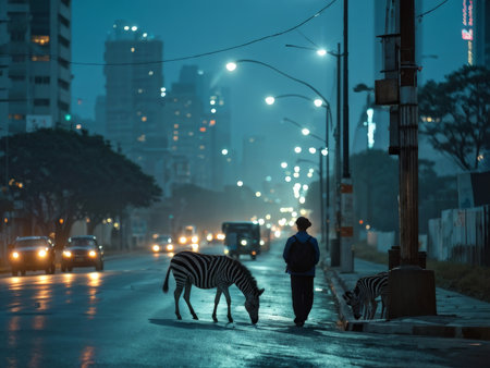 night view of the city new yorkの素材