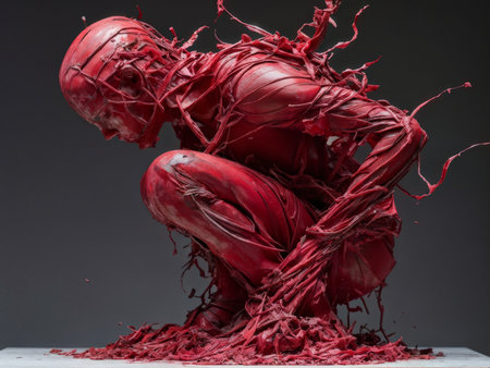 3d illustration of a red and white paintの素材