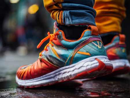 sneakers on the streetの素材