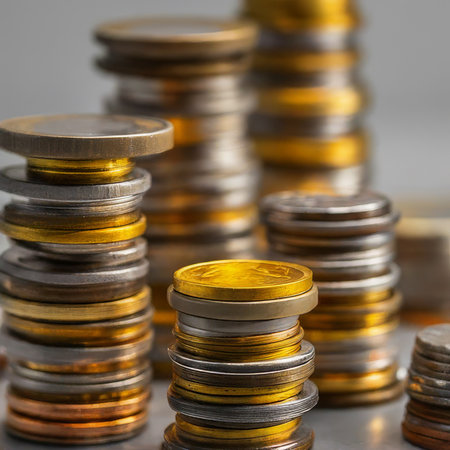 stack of gold coinsの素材