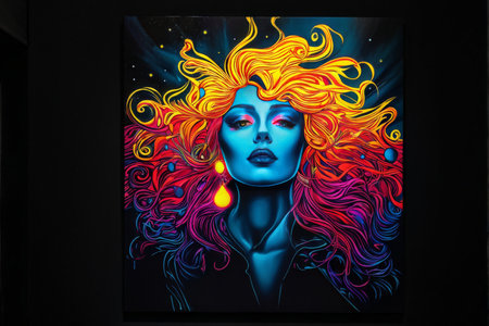 a beautiful illustration of woman with glass waterの素材